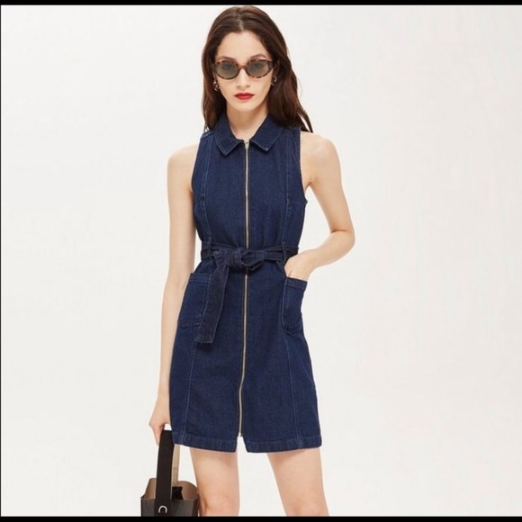 Topshop Dresses & Skirts - TopShop collard denim dress